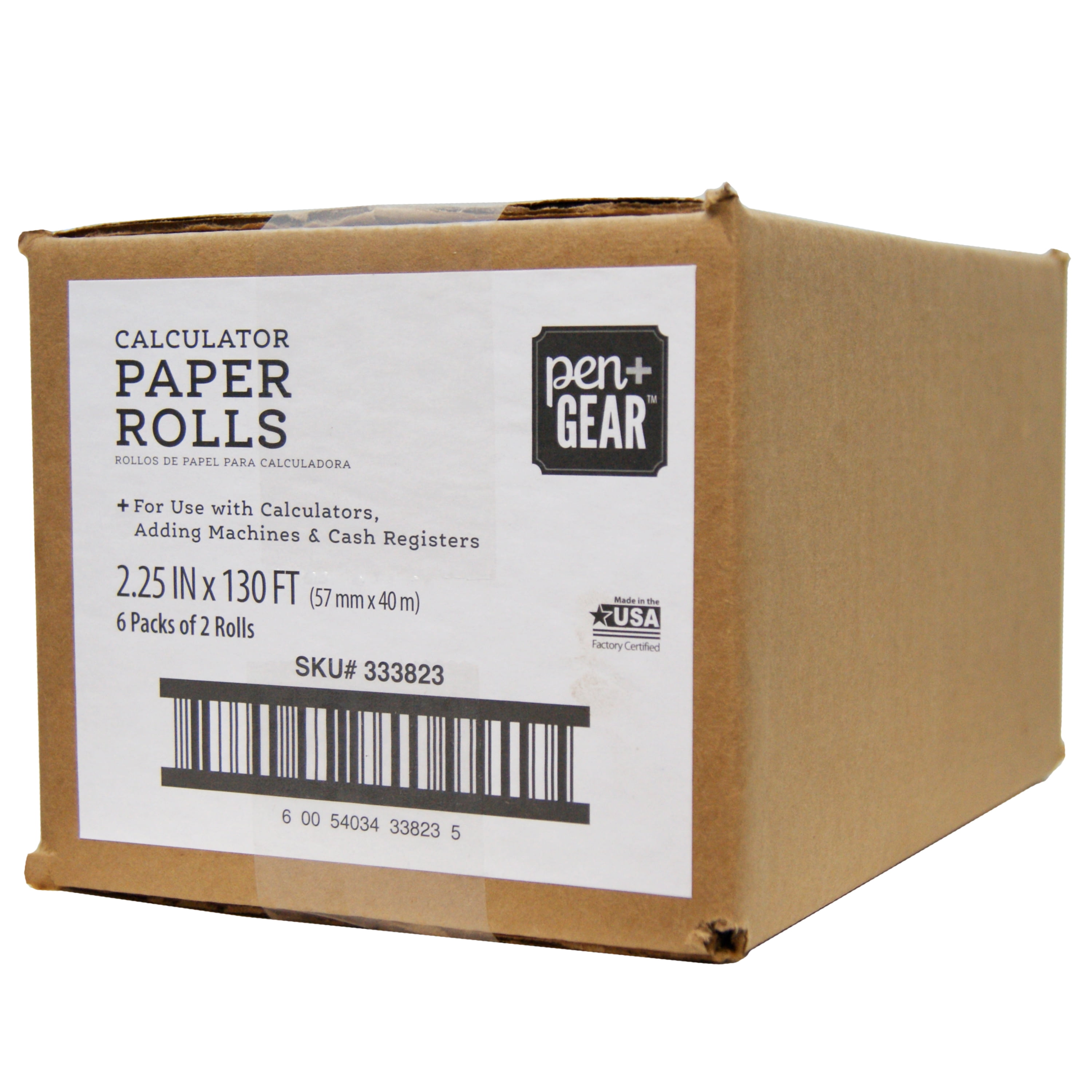 Pen+Gear White Receipt Paper Rolls, 2.25 in x 130 ft, Pack of 2