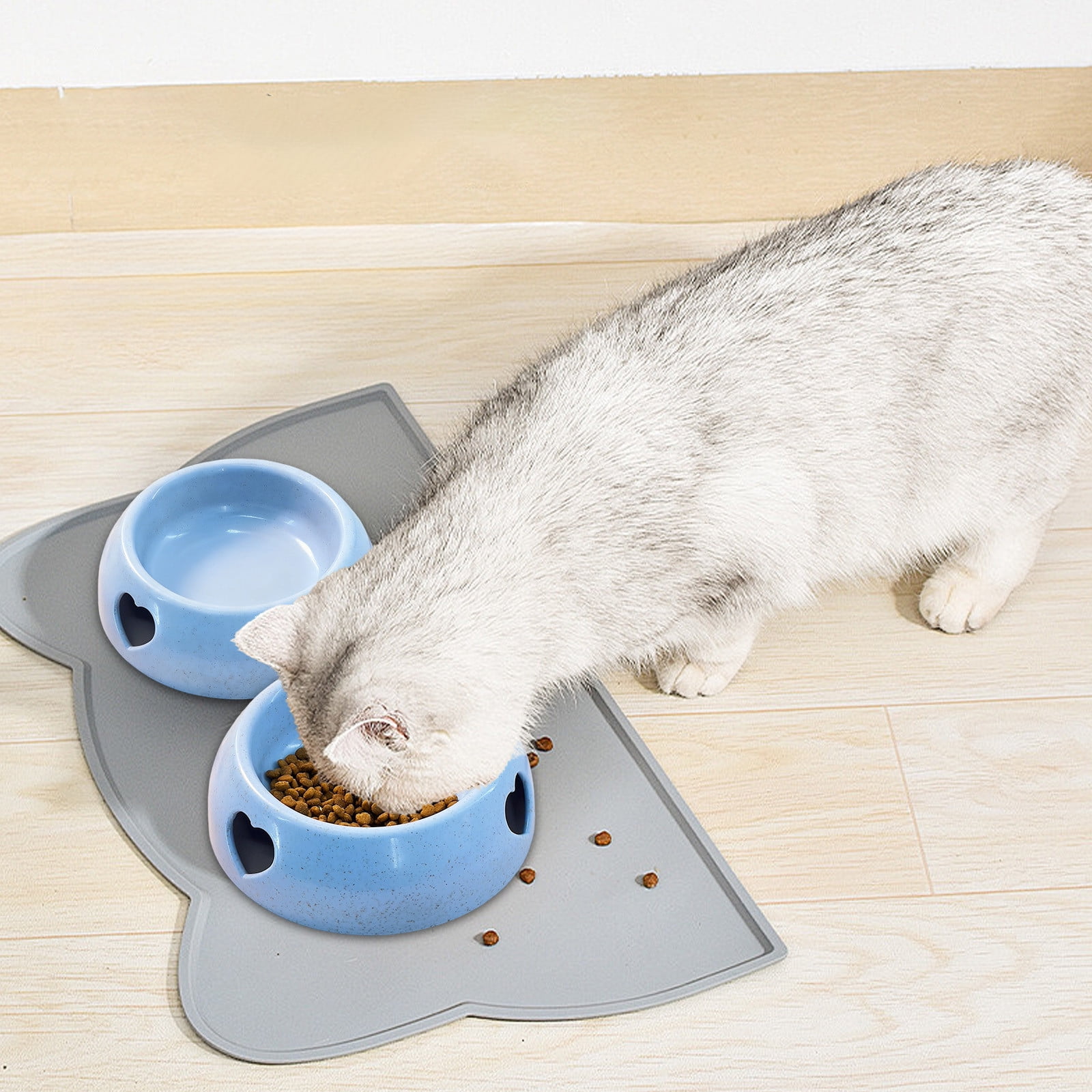 Non Slip Dog Bowl, Tip-Proof Pet Food and Water Dish with Weighted Rubber Base for Medium Large Dogs & Cats, Whisker Friendly, Food-Grade Plastic, Dishwasher Safe