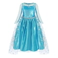 thumbnail image 4 of Vestido de princesa Anna y Elsa de Disney para niñas, vestido de malla para cosplay, vestido de fiesta para Halloween, carnaval, cumpleaños, disfraz de reina de las nieves de Frozen para niños, 4 of 5