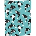 thumbnail image 6 of Killer Whale Blanket Soft Warm Bed Bedding Throw Blankets Cool Boys Gifts for Couch Bedroom Sofa Office Car, All Season Cozy Flannel Plush Blanket for Kids Adults, 50"X40", 6 of 6