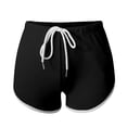 thumbnail image 6 of KHONTS Women's Athletic Shorts Running Color Block Mini Shorts Gym Home Pjs Pants with Pockets and Drawstring Black S, 6 of 7