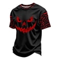 thumbnail image 3 of Big and Tall Halloween Tshirt for Men Casual Pumpkin Print Tee for Wear with Short Sleeves and Halloween Graphic Top Men’s T Shirt Black XL, 3 of 7