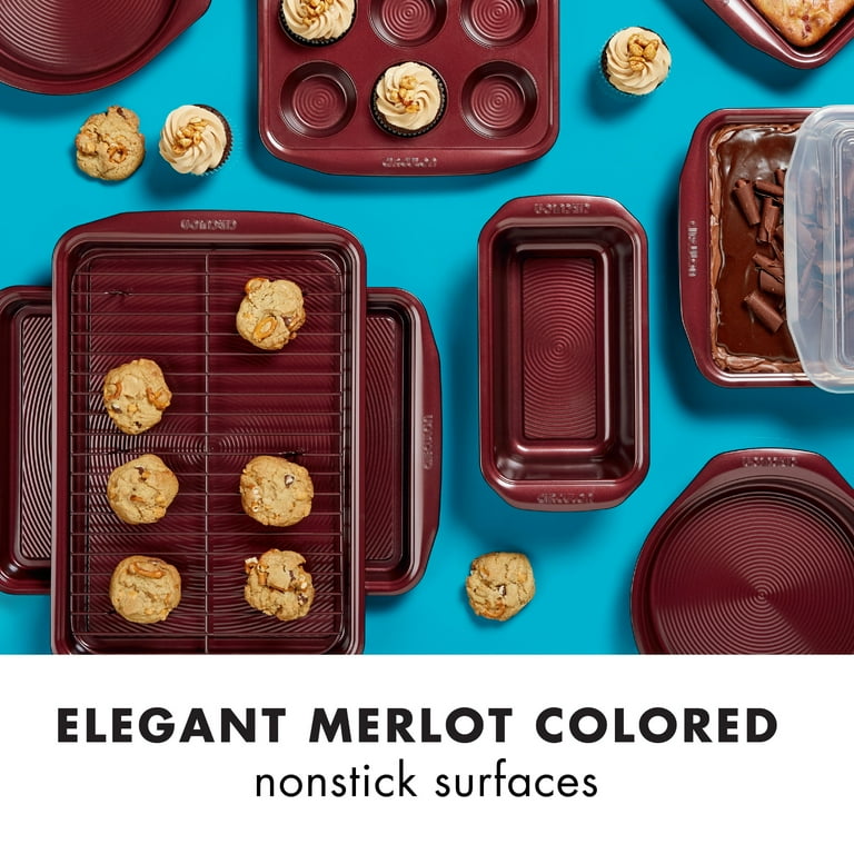Bakeware Nonstick Cookie Pan, 10-Inch x 15-Inch, Merlot Bakeware Nonstick Cookie Pan, 10-Inch x 15-Inch, Merlot
