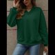 thumbnail image 5 of Sudadera con Capucha para Mujer, de Gran Tamaño, con Cuello en V, Informal, Cómoda, Básica, Moda de Otoño 2025. Verde L, 5 of 10