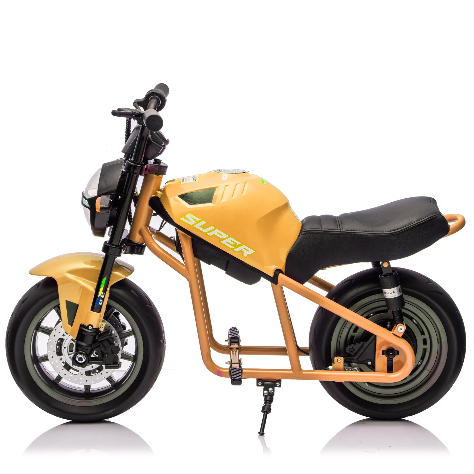 24V 9AH Electric Dirt Bike, 12 MPH & 110lb Max, 350W Ride On Toy for Big Kids w/14in EVA Wheels & Metal Frame, Twist Grip Throttle, Dual Suspension, Music, Light, Kids Motorcycle for Kids 6+, Orange