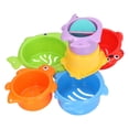 thumbnail image 4 of Juego de 6 tazas apilables para niños pequeños con forma de pez de dibujos animados, divertido juguete educativo para el baño del bebé., 4 of 14