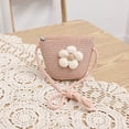 thumbnail image 5 of Zanarzt Sun Hat Little Kids Girls Summer Straw Sun Hat Wide Brim Bowknot Floppy Beach Sun Hat and Straw Bag Pink,One Size, 5 of 8