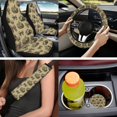 thumbnail image 2 of XYZCANDO Pumpkin Camo Bow 14 Pcs Auto Seat Covers Full Set Steering Wheel Cover Center Console Armrest Pad Seat Belt Pads Headrest Covers for Most Cars SUVs Sedans, 2 of 7