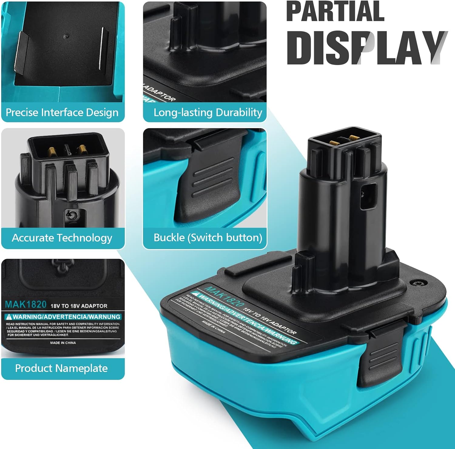 DCA1820 Battery Adapter for Ma*kita 18V Compatible with Ma*kita Lithium Battery Convert for De*Walt CA1820 18V DC9180 DC9096 Tool Use