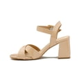 thumbnail image 2 of Zapatilla Tacon Ancho Charol Elegante Eventos Sociales beige 25.5, 2 of 7