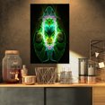 thumbnail image 1 of Grand Cœur Fractal Symétrique Vert - Art Abstrait sur Toile, 1 of 3