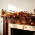 thumbnail image 3 of 1Pcs Artificial Fall Wisteria Hanging Flowers ,Fake Violets Hanging Plant,Outdoor Plants Autumn Decor Faux Violet With Eucalyptus Realistic Uv Resistant Trailing Vine Thanksgiving Porch Yard,A, 3 of 4