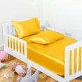 thumbnail image 3 of Ntbay 2 Pack Silk Satin Fitted Crib Sheets, Super Soft and Breathable Solid Color Toddler Sheets, 28" x 52", Yellow, 3 of 5