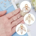 thumbnail image 3 of 15 Pcs 5 Styles Cubic Zirconia Leaf Charms Shiny Pave Clear Leaf Charms Connector Assorted Shaped Rhinestone Leaves Pendant for Gorgeous Jewelry Making Gold Making DIY, 3 of 7
