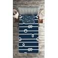 thumbnail image 2 of Ambesonne Navy Blue Quilted Coverlet 2 Pcs, Sailor Knots Marine, Twin Size, White and Blue, 2 of 2