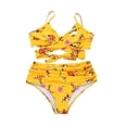 thumbnail image 4 of SWSMCLT Women's Sexy Two Piece Bikini Set Bathing Suit Beach High Waisted Full Coverage Cute Short Casual Summer Yellow1 10, 4 of 4