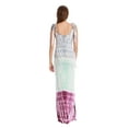 thumbnail image 3 of Riviera Sun Tie Dye Spaghetti Strap Maxi Dress (Grey Turquoise Burgundy Tie Dye, 2X), 3 of 3