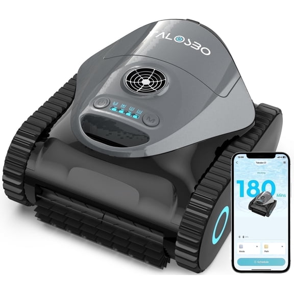 (2026 new)Talosbo C1 Cordless Robotic Pool Vacuum Cleaner with Wall &Waterline Cleaning, for Inground Pools Up to 1615 sq.ft, 180 Min,Dual Filtration, Smart Navigation, App Support