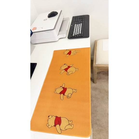 Cute Yellow Bear Extended Mouse Pad Kawaii Cartoon Non-Slip Desk Mat