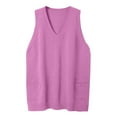 thumbnail image 4 of Pink Cozy Pocket Sweater Vest Women Womens Sleeveless Sweater Vest V Neck Loose Knit Casual Flattering Tunic Top, 4 of 6