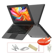 TOPOSH Mini Laptop 10.1 , 8GB RAM, 128GB SSD, Intel Celeron N4000 Duad Core, Windows 10, netbook small Laptop multilingual 180 ° open, Black Laptop