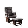 ACME Aeron 2-Piece Pack Glider Chair & Ottoman, Gray Microfiber & Cherry
