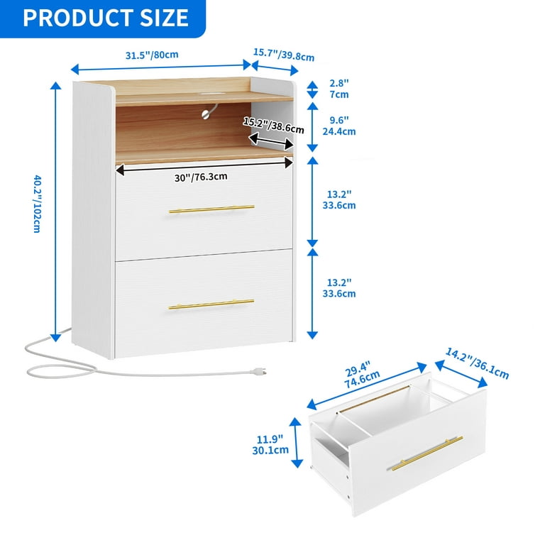Dextrus 2 Drawer File Cabinet With
