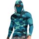 thumbnail image 2 of Ceisia Camouflage Print Hooded Top Men's Slim Fit Long Sleeve UV Protective Face Mask Shirt Mint Green L Gifts, 2 of 5
