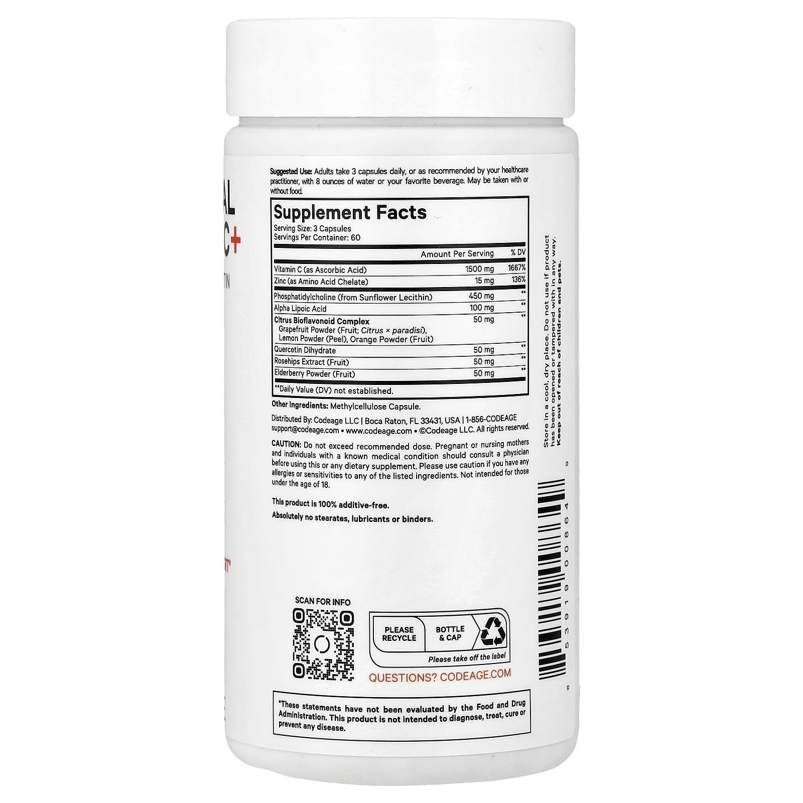 Codeage Liposomal Vitamin C+, 360 Capsules