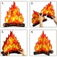 thumbnail image 3 of 2 Set Fake Fire Fake Flame Camping Decoration 3D Cardboard Campfire Centerpiece Artificial Flames Campfire Party Decoration for Camp Bachelorette Christmas Party(12 x 10 Inch,Gold Orange), 3 of 12