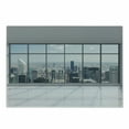 thumbnail image 1 of City Cutting Board, Clean Office with Big Window Downtown Skyscraper Buildings Domestic Cityscape Art, Decorative Tempered Glass Cutting and Serving Board, Small Size, Grey White, by Ambesonne, 1 of 1