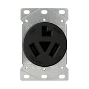 Hyper Tough Flush Mount NEMA 10-30R Dryer Outlet, 30A 125-250V, 3-Wire, Single/2-Gang Box Compatible