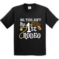 thumbnail image 3 of Inktastic No, This Ain't My 1st Rodeo Cowboy Hat and Lasso Youth T-Shirt, 3 of 5