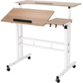 thumbnail image 1 of Sit-Stand Desk Cart Mobile Riser Standing Table Workstation Mobile Desk Height-Adjustable Sit to Stand Office Desk, 1 of 6