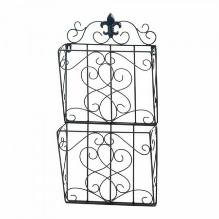 Mail Wall Rack Fleur De Lis Dual Decorative File Folder Wall