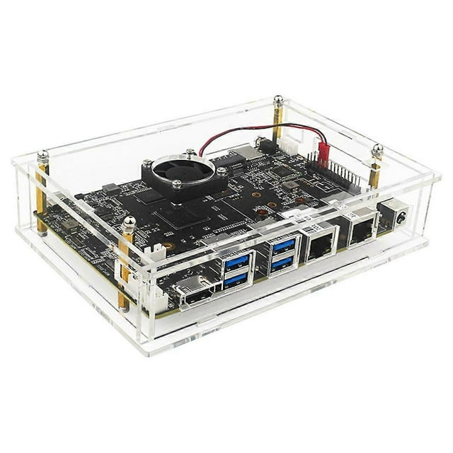 For Banana Pi -F3 Acrylic Case Transparent Shell Protective with Cooling Fan for Banana Pi -F3 Development Board