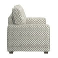 thumbnail image 4 of Weston Home Svolvar Modern Fabric Upholstered Square Arm Accent Chair, White/Gray Herringbone Pattern Fabric, 4 of 7