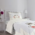 thumbnail image 5 of Ambesonne White Quilted Bedspread Set 2 Pcs, Retro Married Couple Car, Twin Size, Grey Red White, 5 of 6