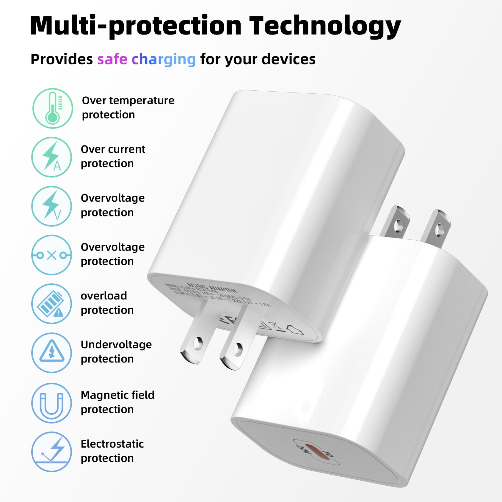 Bkayp iPhone 14 13 12 Fast Charger [Apple Mfi Certified] 20W PD USB C Charger Block with 6ft Fast Charging Cable Compatible with iPhone iPad iPod