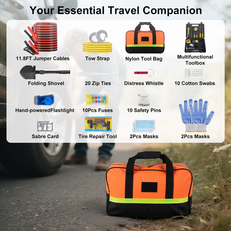  Emergency Kit M5車両搭載キット Nexpow Emergency Car Kit, Roadside Assistance Kit with Jumper