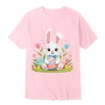 thumbnail image 3 of Adeawade Boys Easter T Shirt Crewneck Tee Cartoon Bunny Graphic Short Sleeve Blouse Lightweight Summer Clothing Pink 6-7 Years, 3 of 3