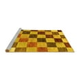 thumbnail image 2 of Ahgly Company Machine Washable Indoor Rectangle Checkered Yellow Modern Area Rugs, 2' x 5', 2 of 4