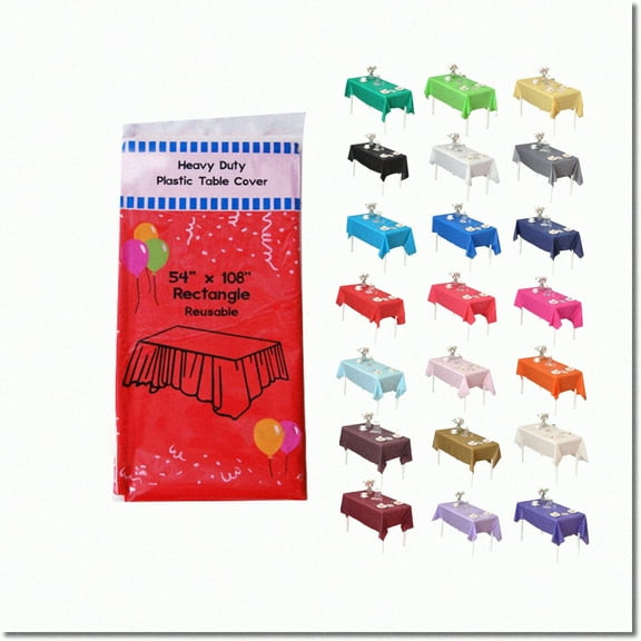 Red Party Essentials - 6 Pack Heavy Duty Plastic Table Covers (54" x 108")