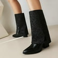 thumbnail image 6 of Wavsuf Womens Dress Shoes Winter Mid Calf with High Heel Black Boots Size 37, 6 of 6