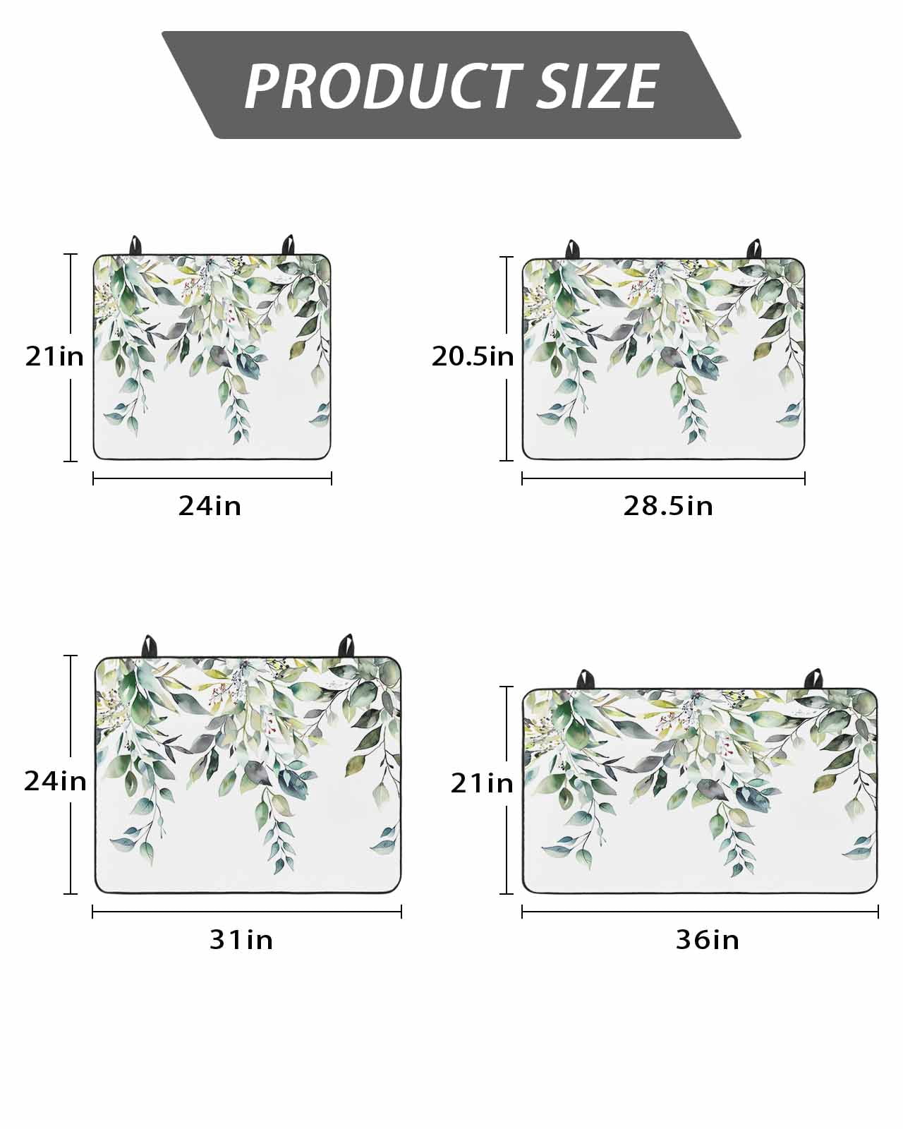 Stove Top Covers for Electric Stove, Eucalyptus Leaves Glass Stovetop Cover Protector, Watercolor Weeping Teal Botanical Induction Cooktop Protector Oven Mat for Kitchen Countertop 24"x21"