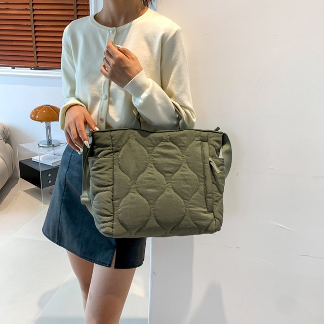 Bolso bandolera para mujer Bolso de mano suave de gran capacidad Bolso de viaje (verde militar)