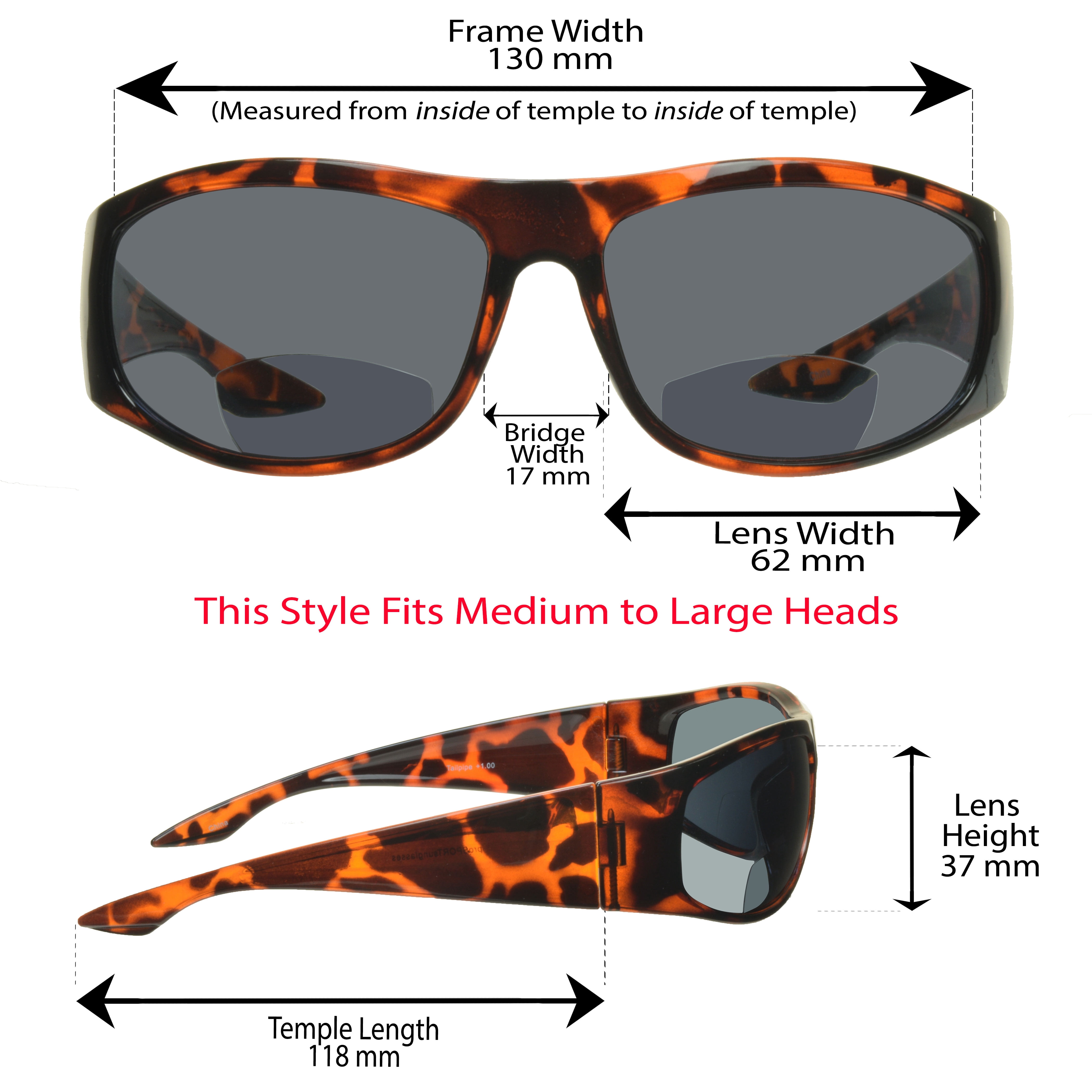 proSPORT Bifocal Sun Reader Sunglasses for Men and Women. Sporty Wraparound Full Frame with Nearly Invisible Line