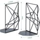 thumbnail image 5 of Sujetalibros 1 par de soportes decorativos de metal para estantes, diseño geométrico único, color negro, 5 of 5