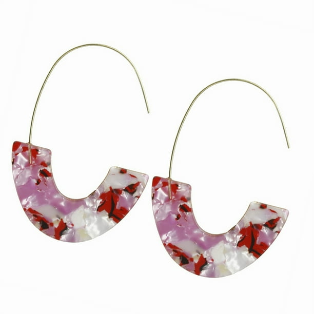 Guardurnaity 1 par de aretes con estampado de leopardo, suministros para fiestas, día de San Valentín, azul y marrón. Ropa, zapatos y accesorios Miscelánea Púrpura Guardurnaity AP008231-02
