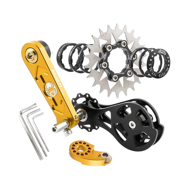 de conversión única para bicicleta de montaña, tensor de cadena para bicicleta, llave, ruedas libres para bicicleta, piezas, convertidor 22T dorado